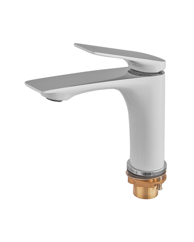 Смеситель для умывальника Mixxus Premium Derby 001 (NUT) White-Chrome (MI6613)