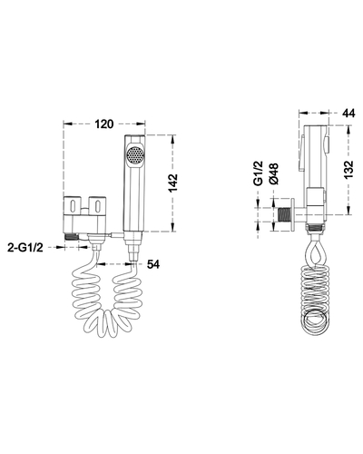 Кран для гігієнічного душу та бачка унітаза Mixxus AVT-01 з лійкою (MI6836)