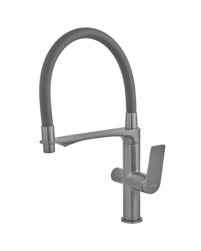 Смеситель для кухни Mixxus Premium Derby 021 (NUT) Graphite REFL.BLACK с выходом для питьевой воды (MI6612)