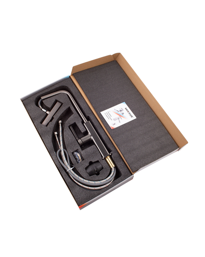 Змішувач для кухні з висувним виливом Mixxus Premium Hammer 014 Graphite (MI6955)