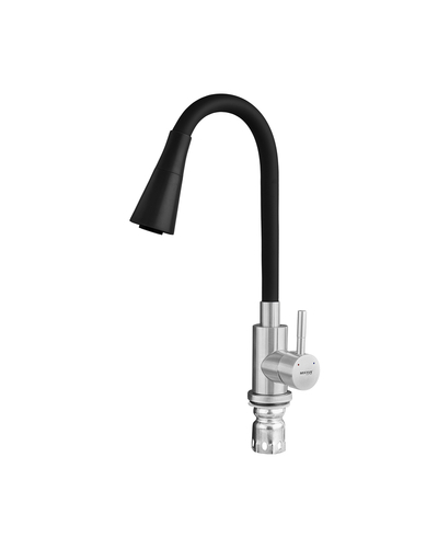 Смеситель для кухни Mixxus SUS-011-T REFL.Black с силиконовым изливом из нерж. стали SUS304, излив черный (MI8226)