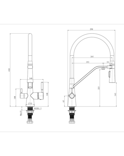 Змішувач для кухні Mixxus Premium Magnet 021 REFL.Black (MI6973)