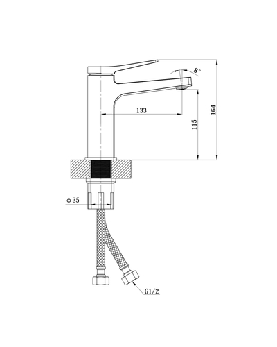 Смеситель для умывальника Mixxus Premium Degas 001 (NUT) (MI8245)