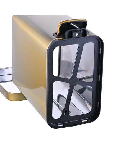 Мусорное ведро с плавным закрытием прямоугольное Mixxus Premium Quadro-TC0105 Brushed Gold 5 л (цвет матовое золото) (MI8394)