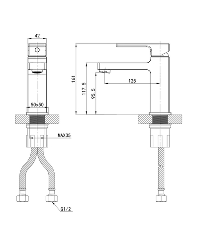 Смеситель для умывальника Mixxus Premium Dante 001 NUT White-Chrome (MI6792)