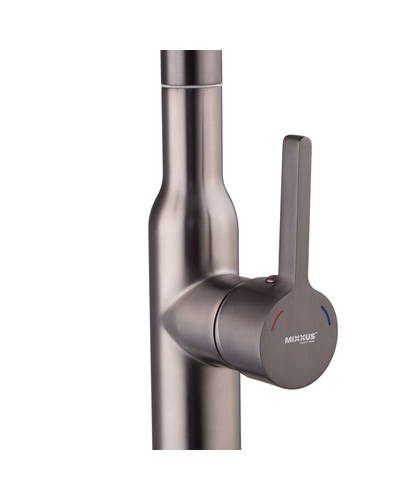 Змішувач для кухні з висувним виливом Mixxus Premium Pull 014 Graphite (MI6959)