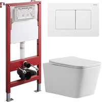 Инсталляция Koer KT-0502-03 с унитазом Mixxus Premium Quadro-0304-R Rimless кнопка біла