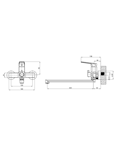 Змішувач для ванни Mixxus Premium Ares 006 (EURO) (MI8257)