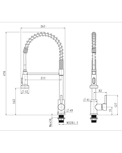 Смеситель для кухни с изливом пружина Mixxus Premium Spring 017 Graphite (MI6952)