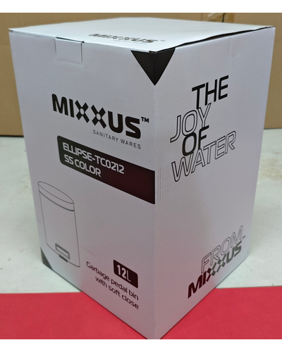 Відро для сміття з плавним закриттям кругле Mixxus Ellipse-TC0212 SS Color 12л (колір нержавійка) (MI8399)