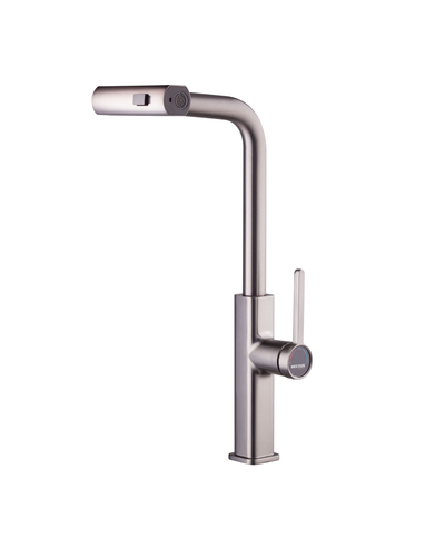 Змішувач для кухні з висувним виливом Mixxus Premium Hammer 014 Graphite (MI6955)