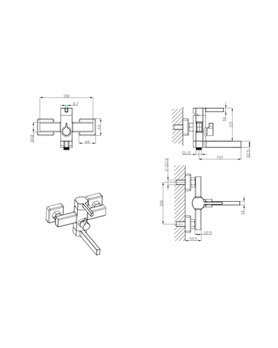 Смеситель для ванны Mixxus Bond 009 Euro (MI7151)