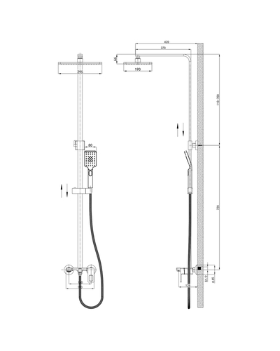 Душова система зі змішувачем Mixxus Premium Loren 009-J (MI6801)