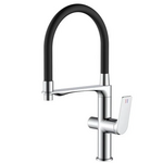 Смеситель для кухни Mixxus Premium Derby 021 (NUT) REFL.BLACK с выходом для питьевой воды  (MI6600)