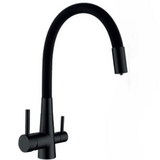 Смеситель для кухни Mixxus SUS-021 Black REFL.Black с силиконовым изливом, с выходом для питьевой воды (MI6214)