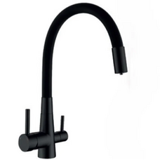 Смеситель для кухни Mixxus SUS-021 Black REFL.Black с силиконовым изливом, с выходом для питьевой воды (MI6214)