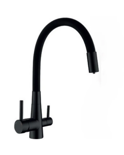 Смеситель для кухни Mixxus SUS-021 Black REFL.Black с силиконовым изливом, с выходом для питьевой воды (MI6214)