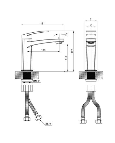 Смеситель для умывальника Mixxus Premium Lazar 001 (NUT) (MI8269)