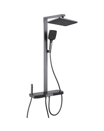 Душова система з термостатичним змішувачем Mixxus Premium Next-009-J Graphite, 4 режими (MI6544)