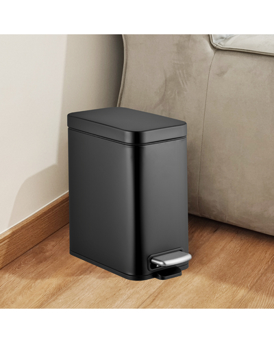 Мусорное ведро с плавным закрытием прямоугольное Mixxus Premium Quadro-TC0105 Black 5 л цвет черный (MI7061)