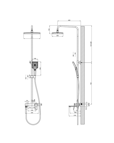 Душова система зі змішувачем Mixxus Premium Degas 009-J (MI8250)