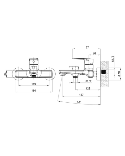 Змішувач для ванни Mixxus Premium Matis 009 (EURO) (MI8263)