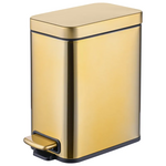 Мусорное ведро с плавным закрытием прямоугольное Mixxus Premium Quadro-TC0105 Brushed Gold 5 л (цвет матовое золото) (MI8394)
