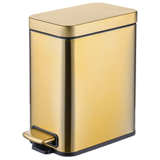 Відро для сміття з плавним закриттям прямокутне Mixxus Premium Quadro-TC0105 Brushed Gold 5 л (колір матове золото) (MI8394)