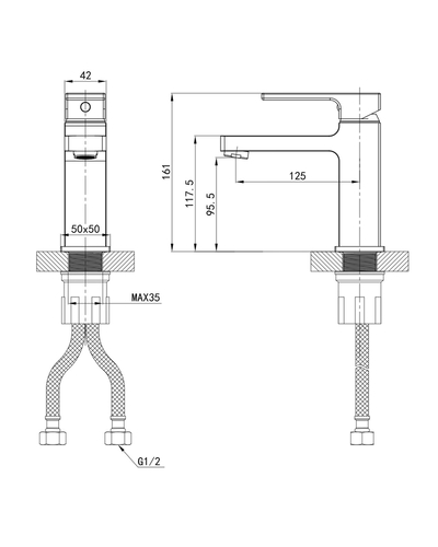 Смеситель для умывальника Mixxus Premium Dante 001 NUT (MI6787)