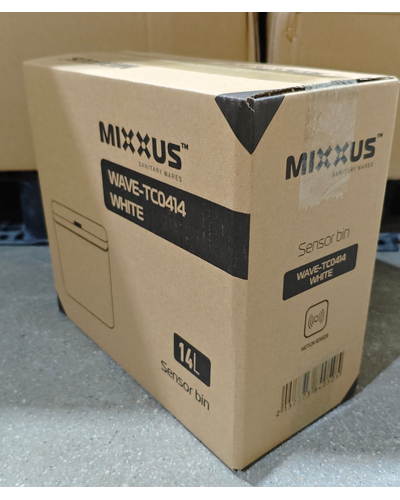 Мусорное ведро сенсорное прямоугольное Mixxus Wave-TC0414 White 14 л (цвет белый) (MI8405)
