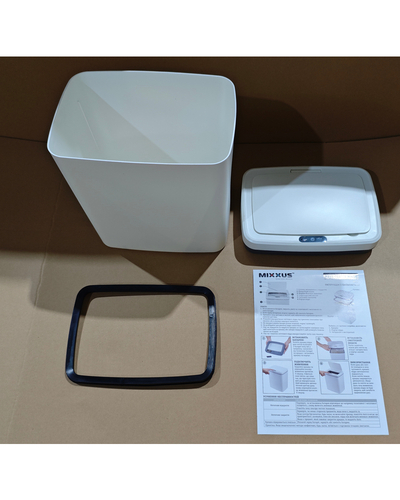 Мусорное ведро сенсорное прямоугольное Mixxus WAVE-TC0110 White 10 л цвет белый (MI7073)