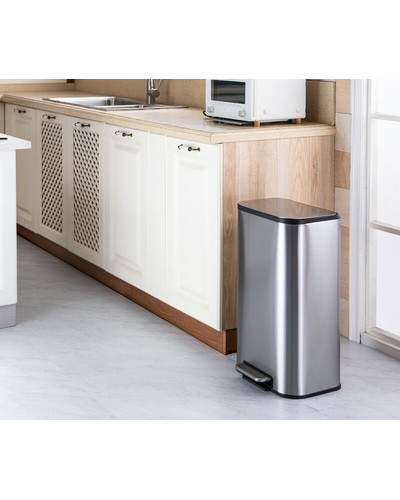 Мусорное ведро с плавным закрытием прямоугольное Mixxus Cubic-TC0105 SS Color 5л цвет нержавейка (MI7088)