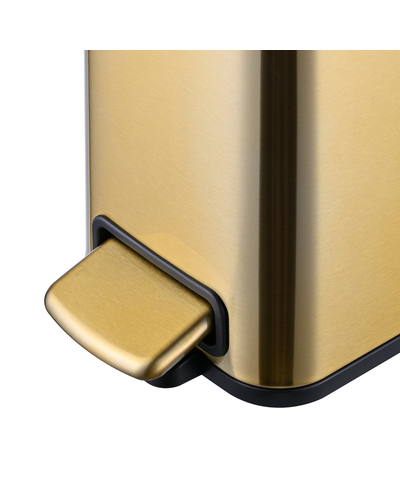 Мусорное ведро с плавным закрытием прямоугольное Mixxus Premium Quadro-TC0105 Brushed Gold 5 л (цвет матовое золото) (MI8394)