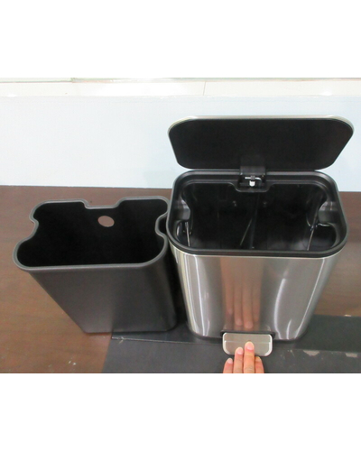 Мусорное ведро с плавным закрытием прямоугольное Mixxus Cubic-TC0105 SS Color 5л цвет нержавейка (MI7088)