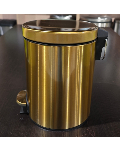 Мусорное ведро с плавным закрытием круглое Mixxus Ellipse-TC0205 Brushed Gold 5л (цвет матовое золото) (MI8400)