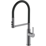 Змішувач для кухні Mixxus Premium Pull 017 Graphite REFL.Black (Кол.графіт+силік.вилив чор.) (MI8278)