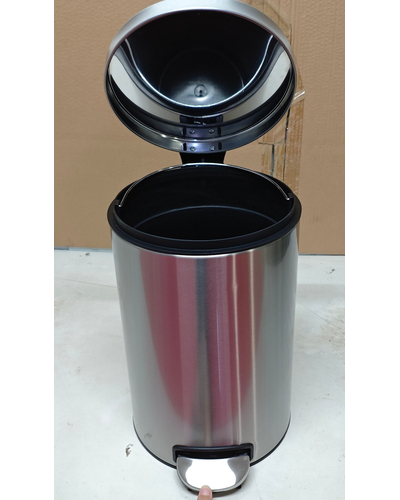 Відро для сміття з плавним закриттям кругле Mixxus Ellipse-TC0212 SS Color 12л (колір нержавійка) (MI8399)