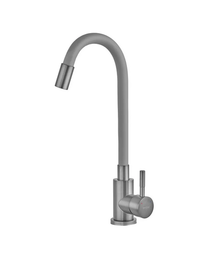 Смеситель для кухни Mixxus Seo-011 Graphite REFL.GRAY с силиконовым изливом из нерж.стали SUS304, цвет графит (MI8225)