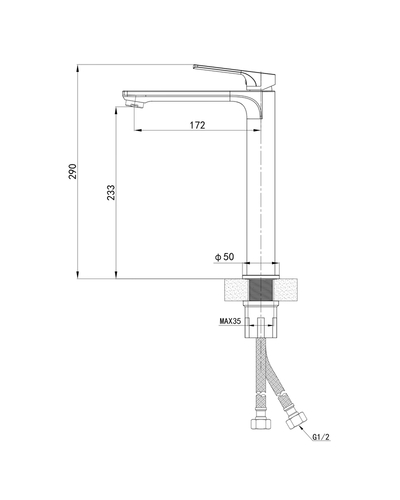 Смеситель для умывальника Mixxus Premium Mone 001 NUT High (MI6769)