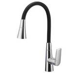 Змішувач для кухні Mixxus Premium Matis 011-T (NUT) Refl.Black (Колір хром+силік.вилив чорний) (MI8266)