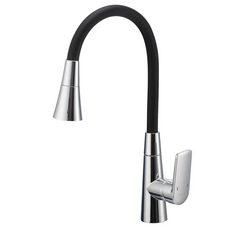 Смеситель для кухни Mixxus Premium Matis 011-T (NUT) Refl.Black (Цвет хром+силик.излив черный) (MI8266)