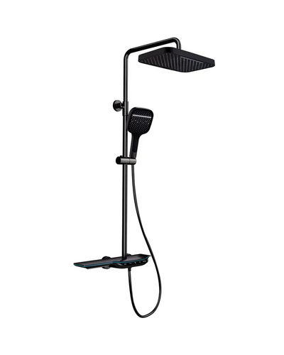 Душова система з термостатичним змішувачем Mixxus Premium Space-009-J Black з кнопковим перемикачем, 3 режими (MI7011)