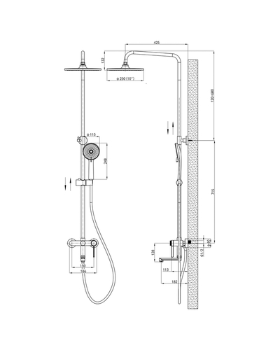 Душова система зі змішувачем Mixxus Premium Verdi 009-J (MI8244)