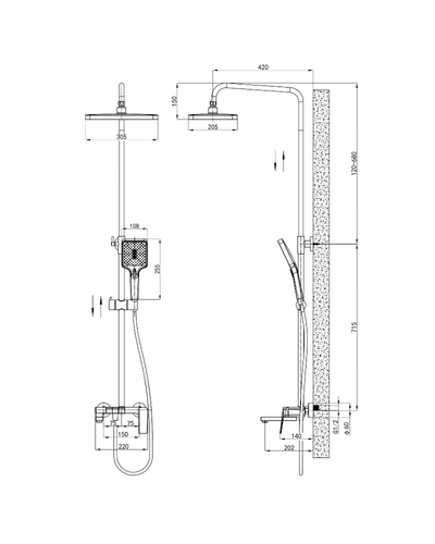 Душова система зі змішувачем Mixxus Premium Ares 009-J (MI8260)