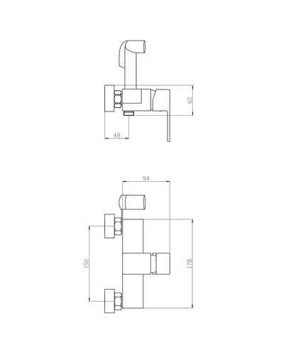 Змішувач для гігієнічного душу Mixxus Trinity 024 (MI6272)