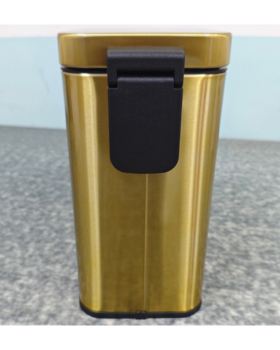 Мусорное ведро с плавным закрытием прямоугольное Mixxus Premium Quadro-TC0105 Brushed Gold 5 л (цвет матовое золото) (MI8394)