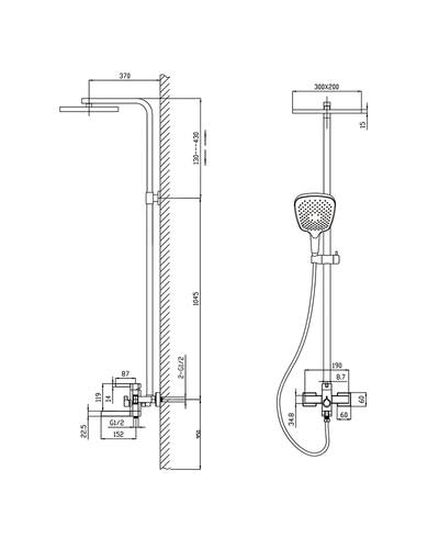 Душевая система со смесителем Mixxus Bond 009-J (MI7149)