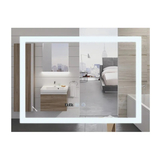 Зеркало Mixxus Warm MR02-80x60-CASE с LED Touch, антизапотевание, димер, рег. яркости, часы (MI6671)