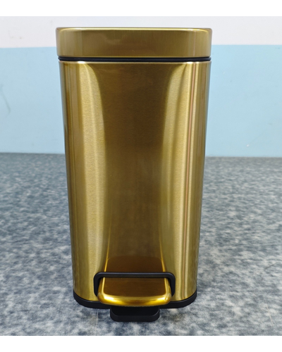 Мусорное ведро с плавным закрытием прямоугольное Mixxus Premium Quadro-TC0105 Brushed Gold 5 л (цвет матовое золото) (MI8394)