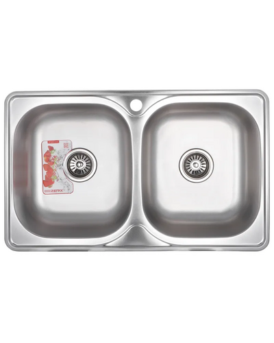 Мойка кухонная Zerix Z7848D-08-180E Double (Satin) (ZS0578) Мойка кухонная Zerix Z7848D-08-180E Double (Satin) (ZS0578)